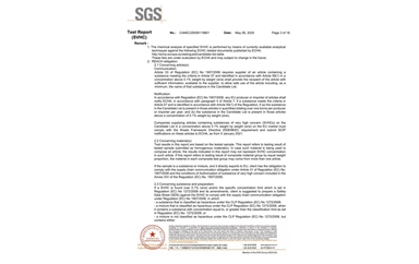 環(huán)保測試報(bào)告 SVHC CANEC25009119801